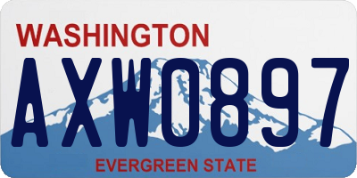 WA license plate AXW0897