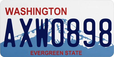 WA license plate AXW0898