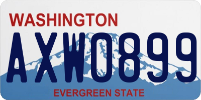 WA license plate AXW0899
