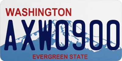 WA license plate AXW0900