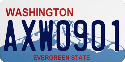 WA license plate AXW0901