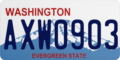WA license plate AXW0903