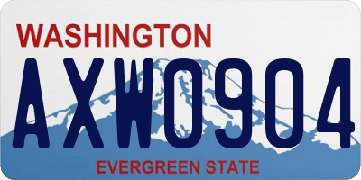 WA license plate AXW0904
