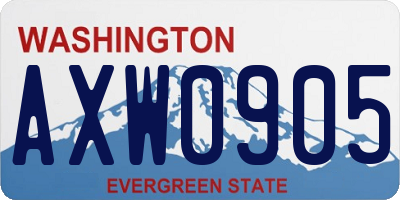 WA license plate AXW0905