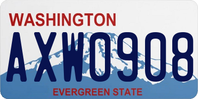 WA license plate AXW0908
