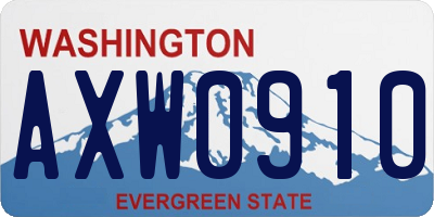 WA license plate AXW0910
