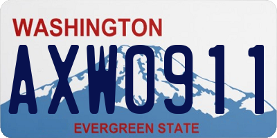 WA license plate AXW0911