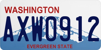 WA license plate AXW0912
