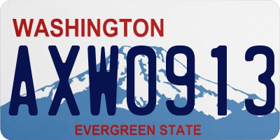 WA license plate AXW0913