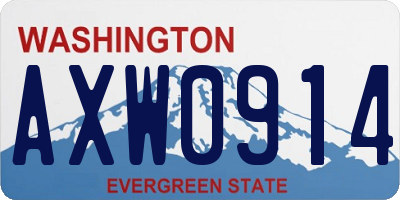 WA license plate AXW0914