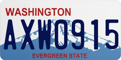 WA license plate AXW0915