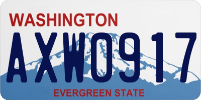 WA license plate AXW0917