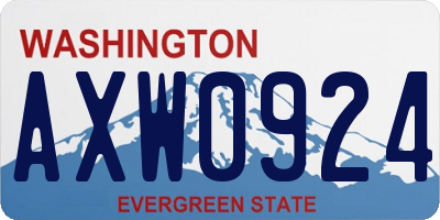 WA license plate AXW0924