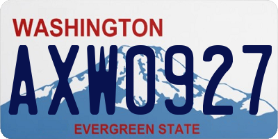WA license plate AXW0927
