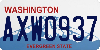 WA license plate AXW0937