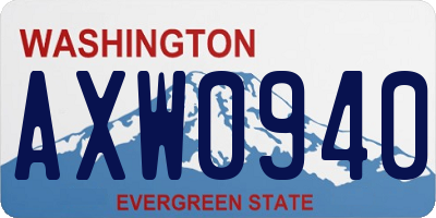 WA license plate AXW0940