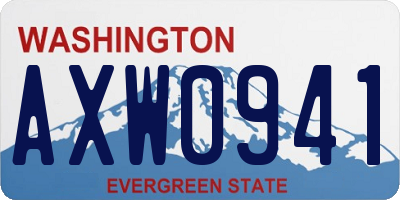 WA license plate AXW0941
