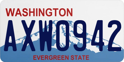 WA license plate AXW0942