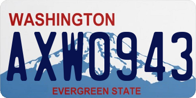 WA license plate AXW0943