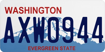 WA license plate AXW0944