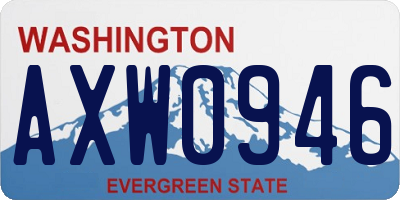 WA license plate AXW0946