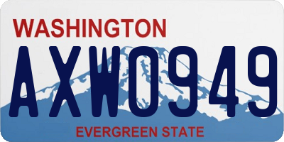 WA license plate AXW0949