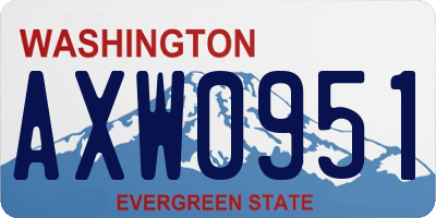 WA license plate AXW0951