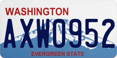 WA license plate AXW0952