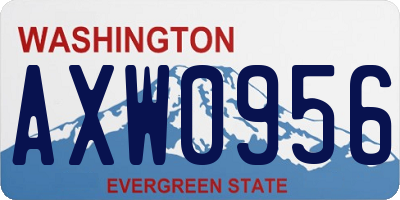 WA license plate AXW0956