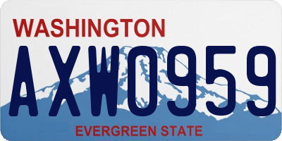 WA license plate AXW0959