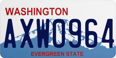 WA license plate AXW0964
