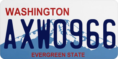WA license plate AXW0966