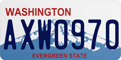 WA license plate AXW0970