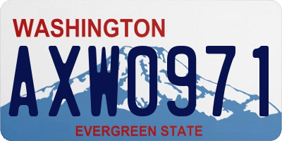 WA license plate AXW0971