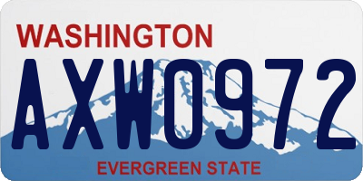 WA license plate AXW0972