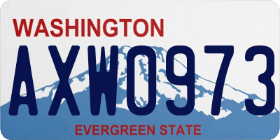 WA license plate AXW0973