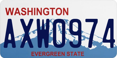 WA license plate AXW0974