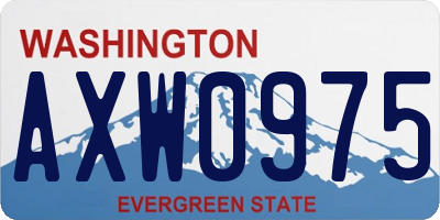 WA license plate AXW0975