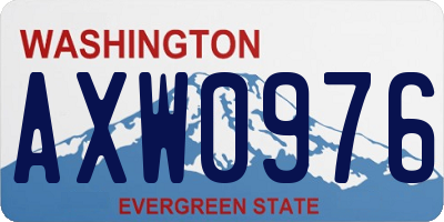 WA license plate AXW0976
