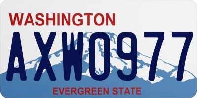 WA license plate AXW0977