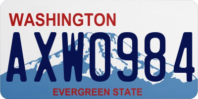 WA license plate AXW0984