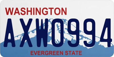 WA license plate AXW0994