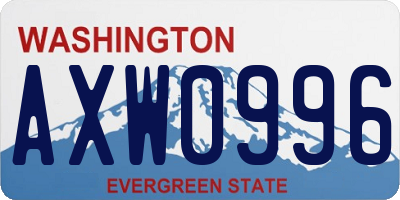 WA license plate AXW0996