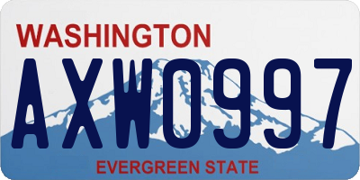 WA license plate AXW0997