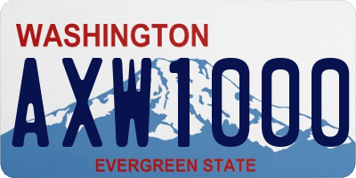 WA license plate AXW1000