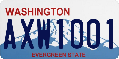 WA license plate AXW1001