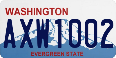 WA license plate AXW1002