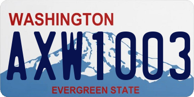 WA license plate AXW1003