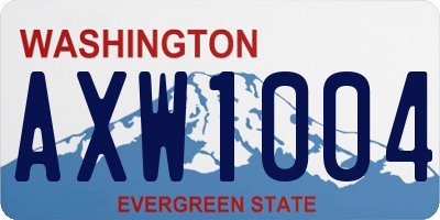 WA license plate AXW1004