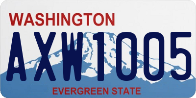WA license plate AXW1005